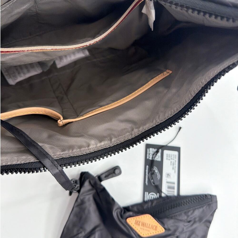 MZ Wallace Black Medium Woven Nylon Shoulder Bag - Picture 8 of 12